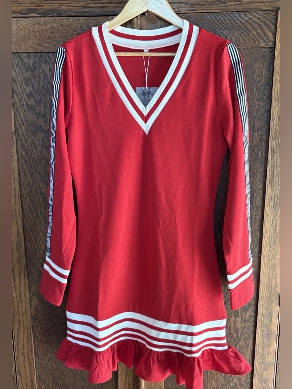 Oyrosy Red Vintage Inspired Dress Costume Cosplay Cheer Large